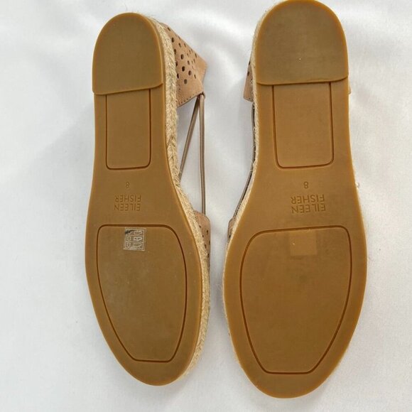 Eileen Fisher Lee 2 Slip On Espadrille Size 8 Latte Jute Foodbed - Picture 8 of 11